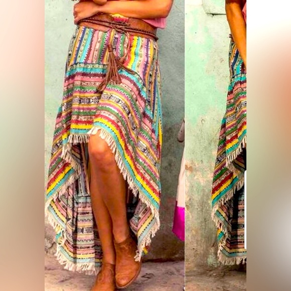 Go Ammos Asymmetric High Low Skirt SZ S-L - Picture 5 of 10